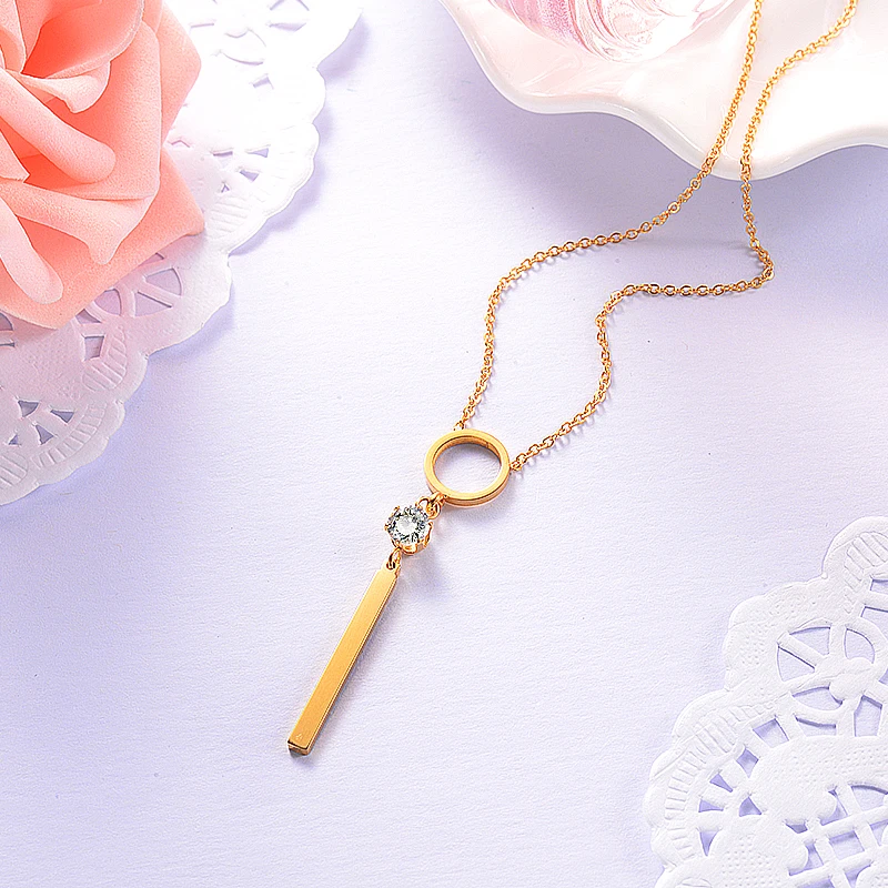 BAOYAN полые круглые циркониевые Подвески ожерелье для женщин из нержавеющей стали