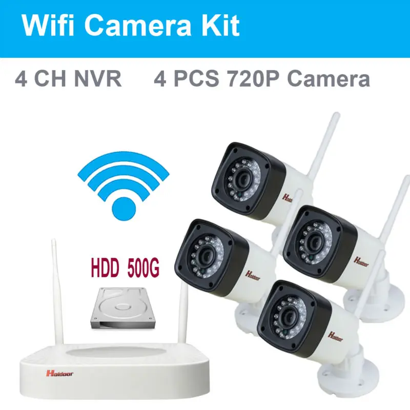 Wifi CCTV System Wireless NVR Kit 720P IP Bullet Camera IR Nignt Vision Home Security Plug and Play | Безопасность и защита
