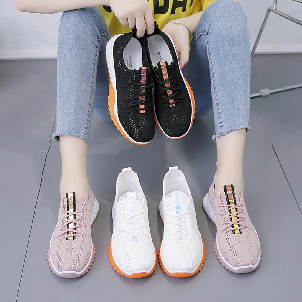 Плетеная дышащая обувь из сетчатого материала для бега женская модная