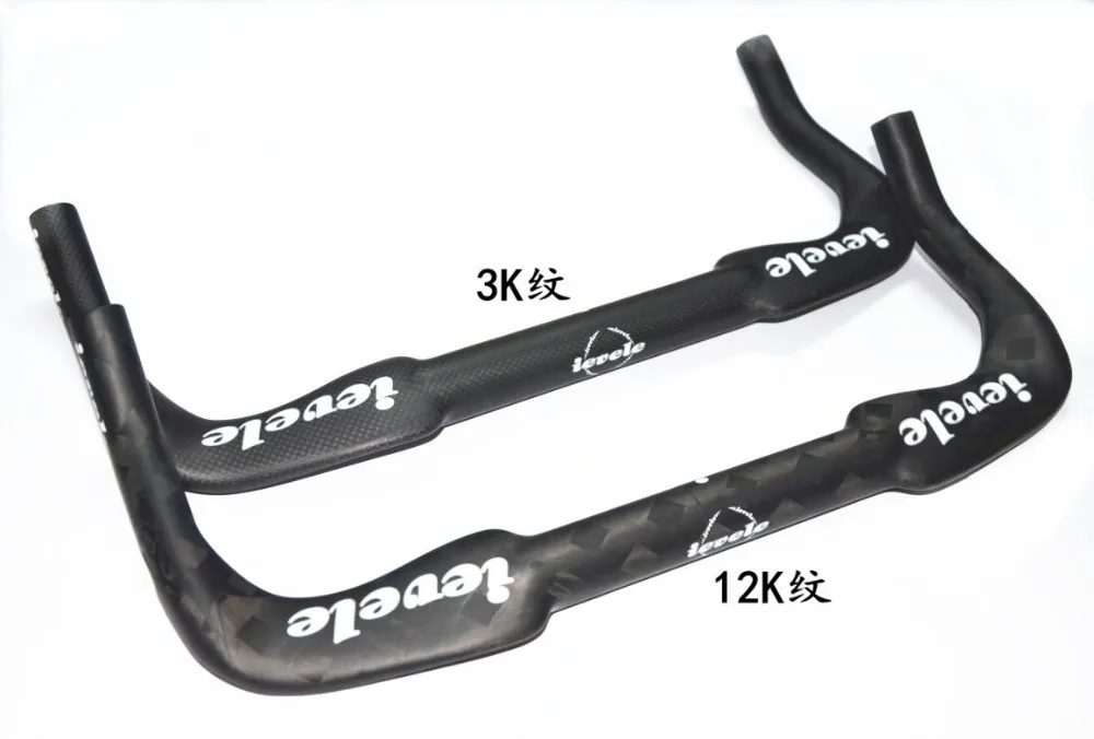 Дешево Дорожный велосипед Ievele TT, задний Матовый велосипед 31,8*400/420/440 мм, 3K, 12K, полностью из углеродного волокна, 153 г