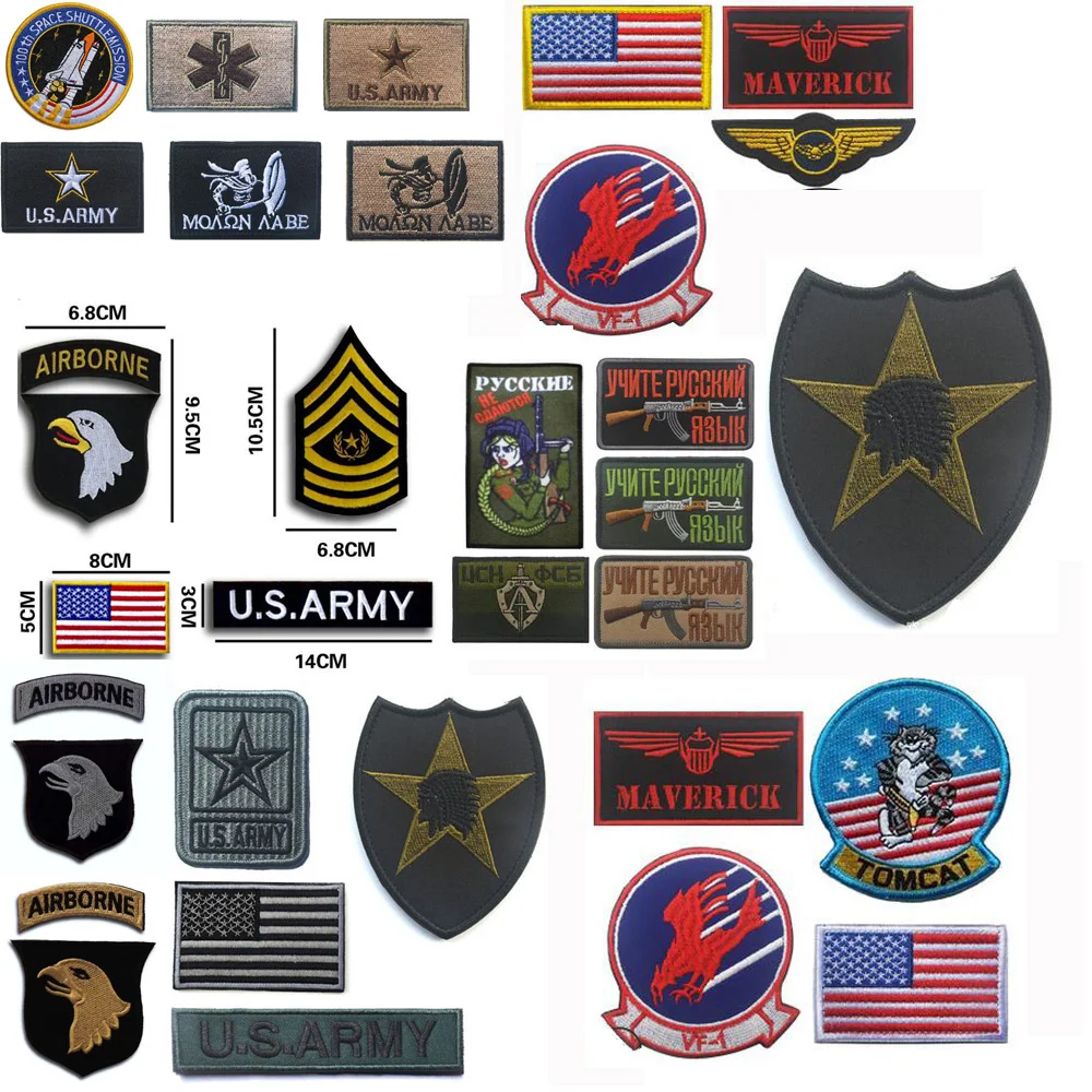 Американские военные русские нашивки тактическая нашивка с космонавтом в полоску набор боевой патчи военные значки для униформы с крюком и Лоо