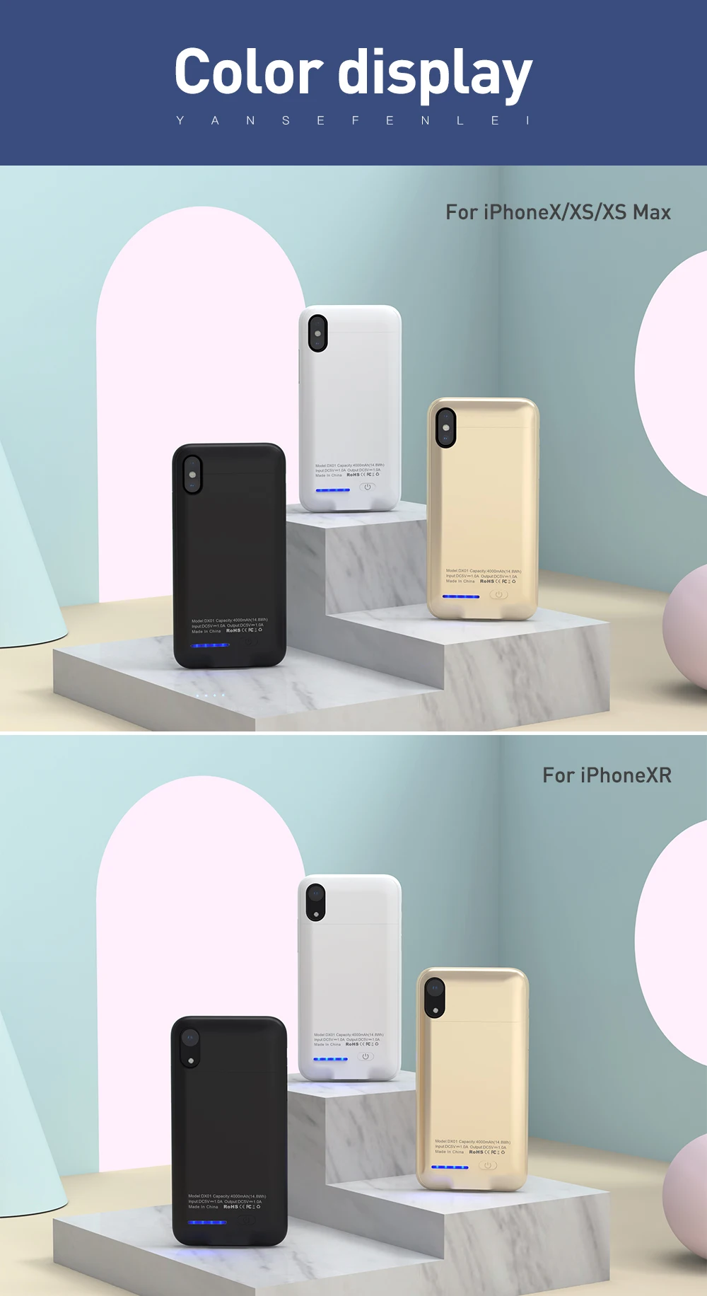 Чехол для зарядного устройства KEYSION 4000/5000 мАч для iPhone XS MAX XR X аккумулятор power Bank переносной заряжающий чехол для iPhone XR