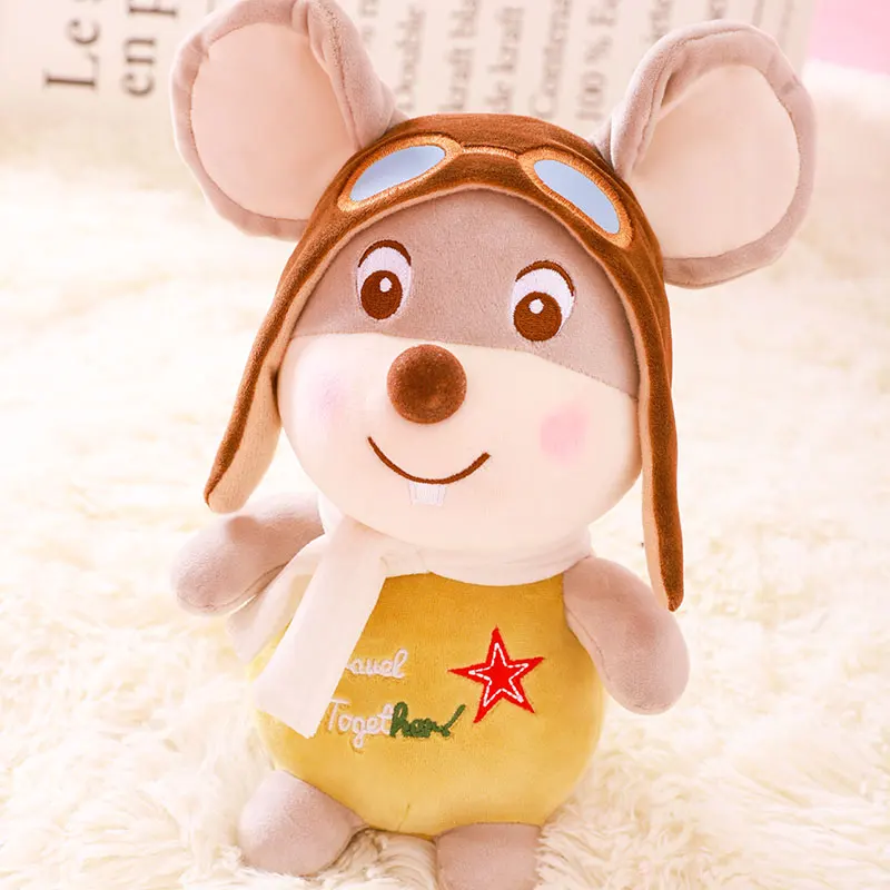 Candice guo plush toy stuffed doll cartoon animal mouse rat plane Captain navy Seaman Clown style bedtime story friend gift 1pc | Игрушки и