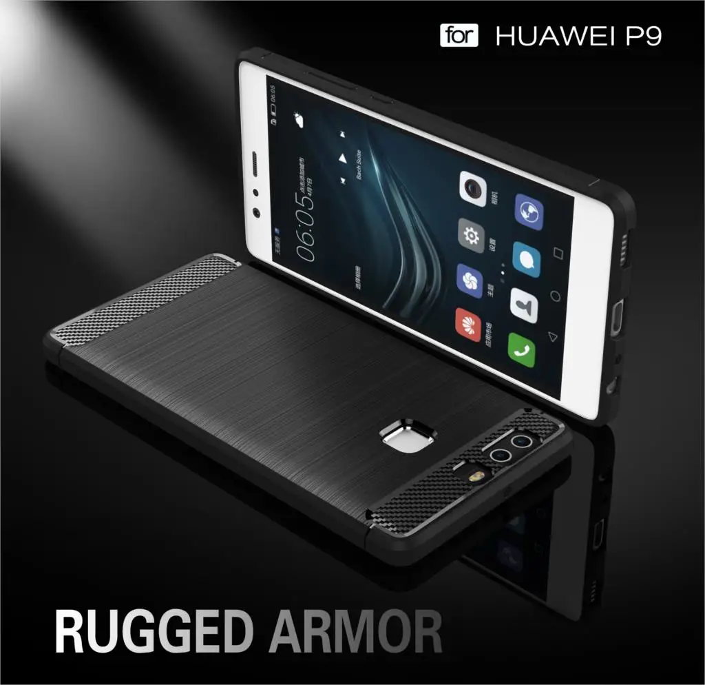 ТПУ чехол для Huawei P9 EVA-L09 EVA-AL10 Мягкий силиконовый из углеродного волокна Чехол