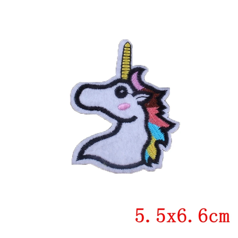 Кофе Prajna кошка Единорог крылья нашивка в лошадью железная швейная мультяшная железная нашивка с изображением лунного кролика вышитые нашивки для одежды нашивка в полоску - Цвет: Кофе