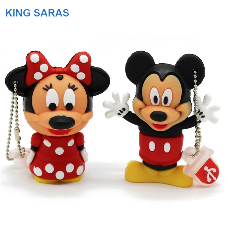 Usb флеш-накопитель KING SARAS с героями мультфильмов, 4 Гб, Микки Минни, usb, 2,0, 8 ГБ, 16 ГБ, 32 ГБ, 64 ГБ, флешка, подарок, U диск