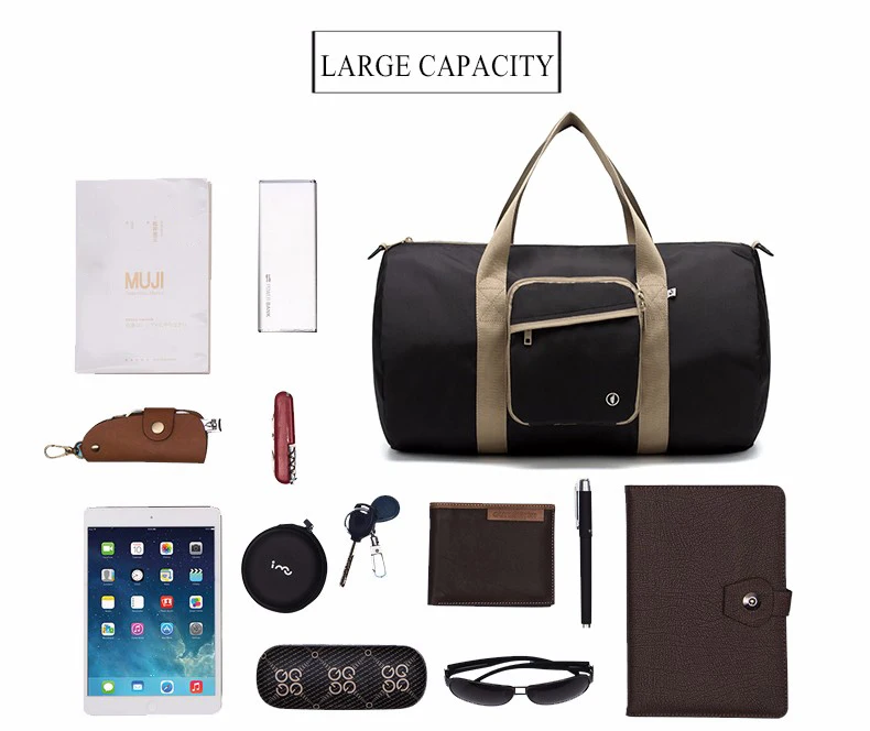 YESO, большая Вместительная дорожная сумка, водонепроницаемая, дорожная сумка для путешествий, складная сумка-тоут, унисекс, ручная сумка для багажа, нейлоновая складная сумка на плечо