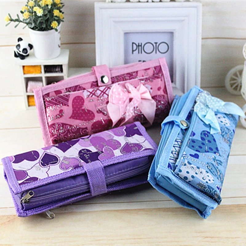 Милый вместительный чехол для карандашей с бантом девочек многофункциональная
