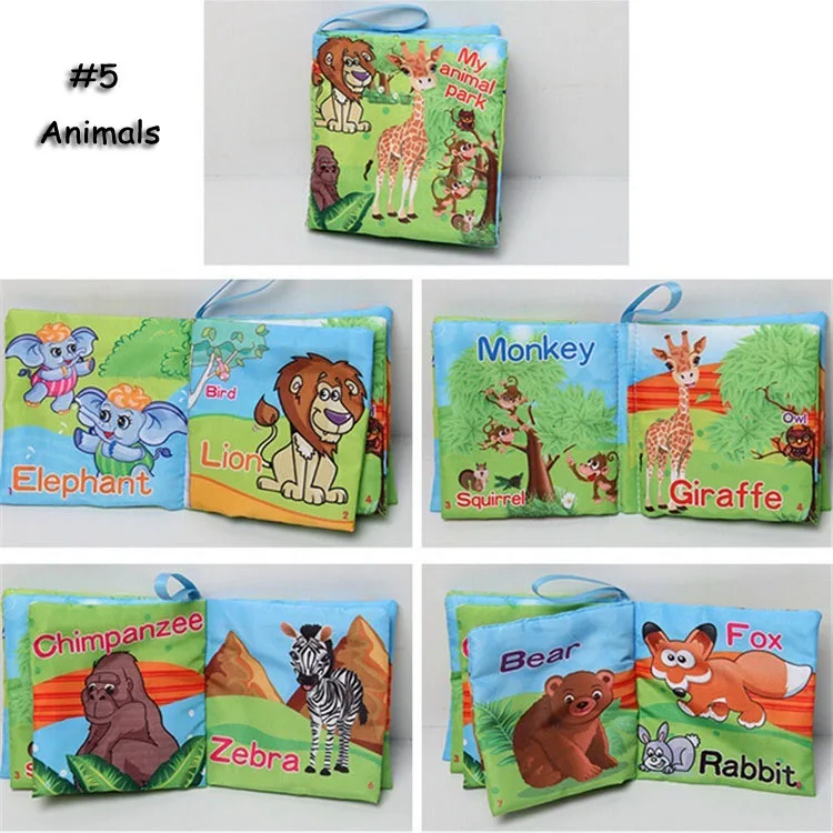 Baby Early Learning Educational Cloth Book Colorful Animals Read Books Soft Rattle Toys @Z232 M09 | Игрушки и хобби