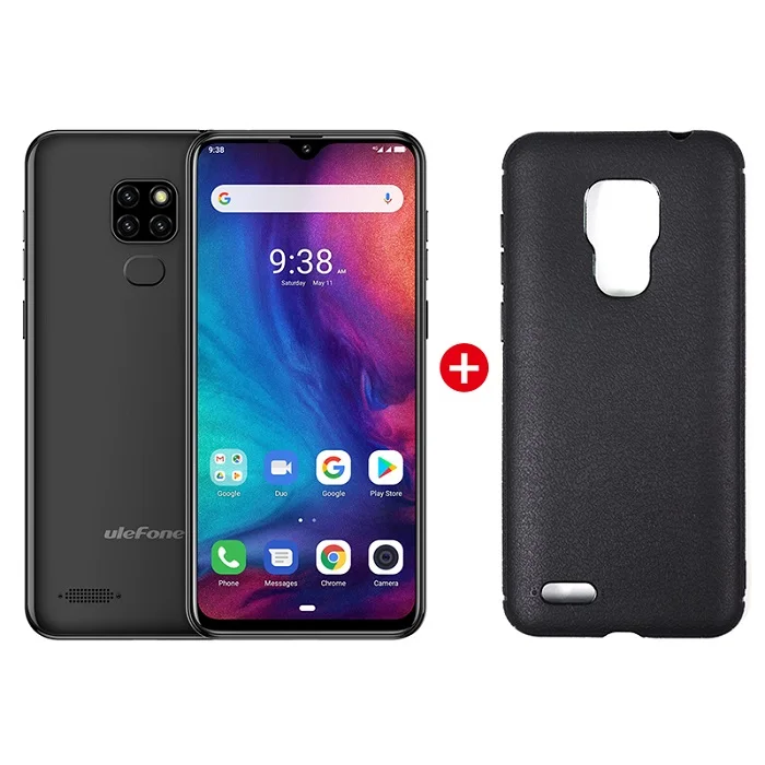 Black Add Case Ulefone Note 7P Smartphone Android 9.0 Quad Core 3500mAh 6.1 inch Waterdrop Screen 3GB+32GB Mobile phone - Цвет: Black Add Case