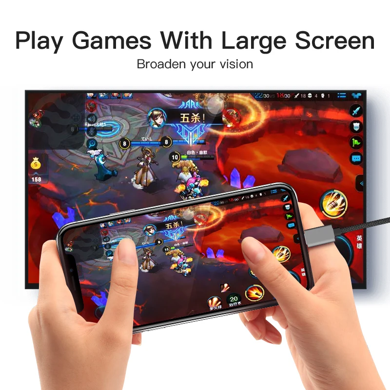 Vention HDMI кабель для iPhone 8Pin к HDMI конвертер адаптер цифровой av-кабель для смартфонов для iPad tv 1080P USB HDMI адаптер