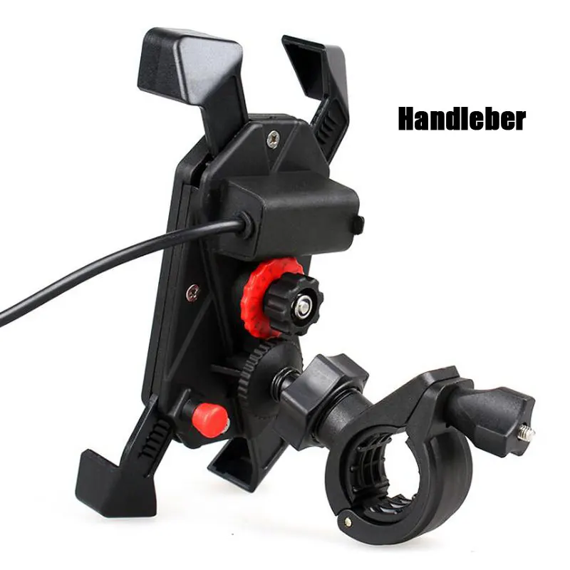 Handleber Держатель для телефона, мотоцикла, для iphone, samsung, смартфона, с USB зарядным устройством, держатель для Moto, мобильный стенд, скутер, зажим, кронштейн - Цвет: Handleber