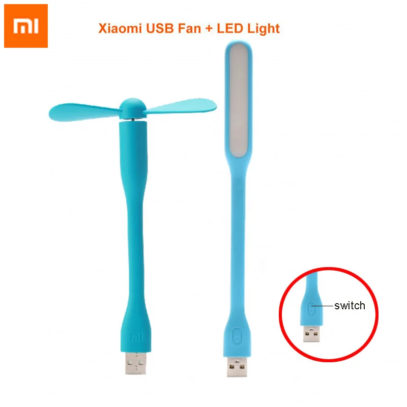 Xiaomi mi светодиодный USB светильник, улучшенная версия+ mi USB вентилятор, портативный адаптер для ноутбука, ноутбука, компьютера