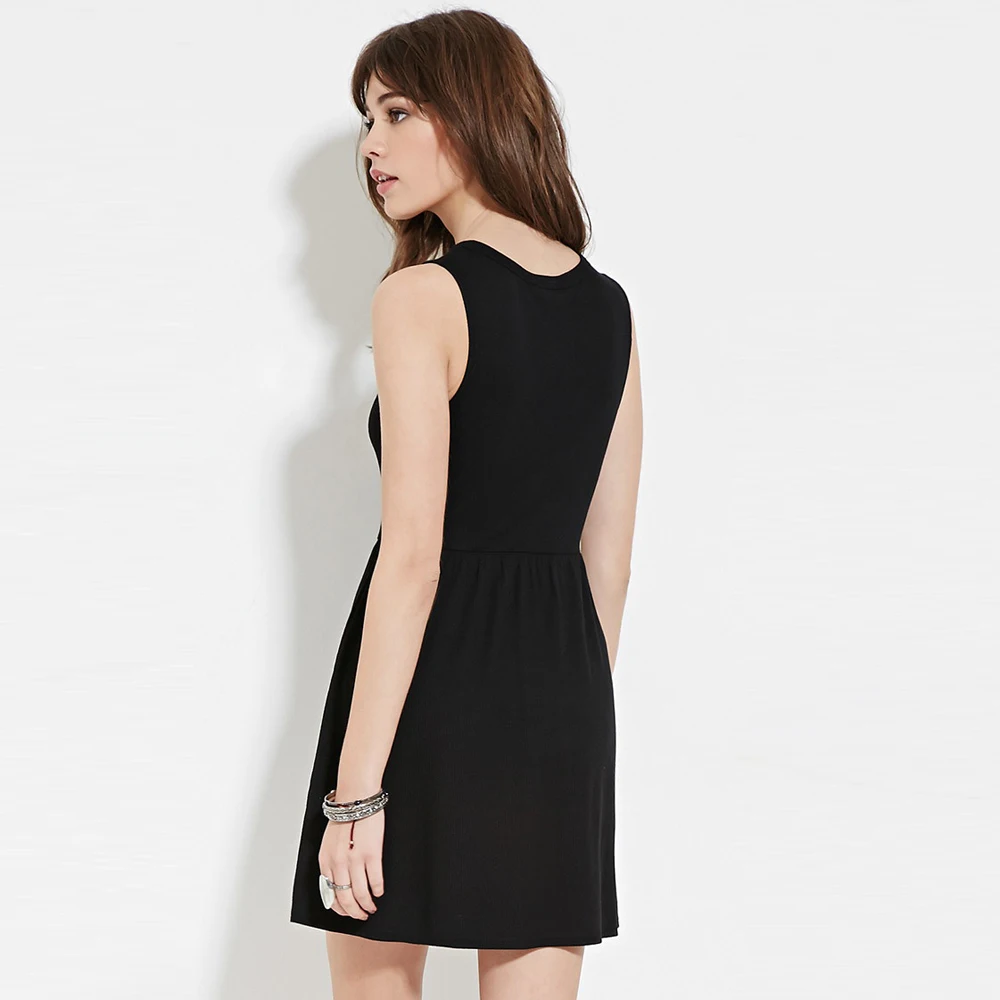 RichLuLu 2017 Black Sexy Sleeveless Women Dress Vestidos Basic Summer Casual A-line Female Crew Neck Slim Mini | Женская одежда
