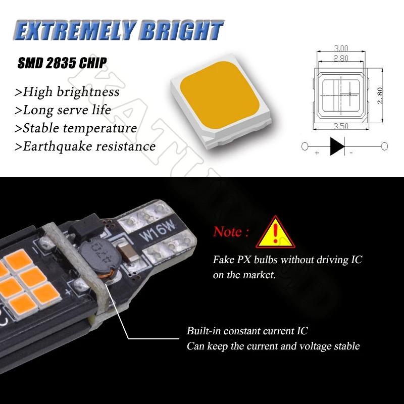 Светодиодная лампа T15 для заднего хода 2 шт. запасной светильник W16W 912 921 Led 2835 SMD чип