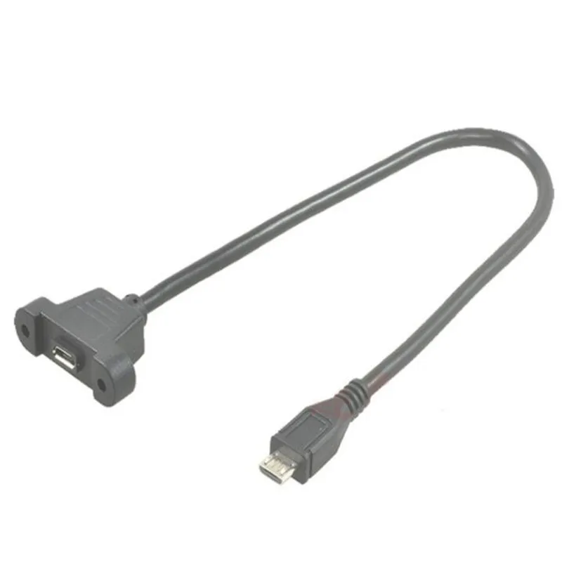 

Micro-USB 5pin Micro USB USB 2.0 Male Connector to Micro USB 2.0 Female Extension Cable 30cm 50cm With screws Panel Mount Hole