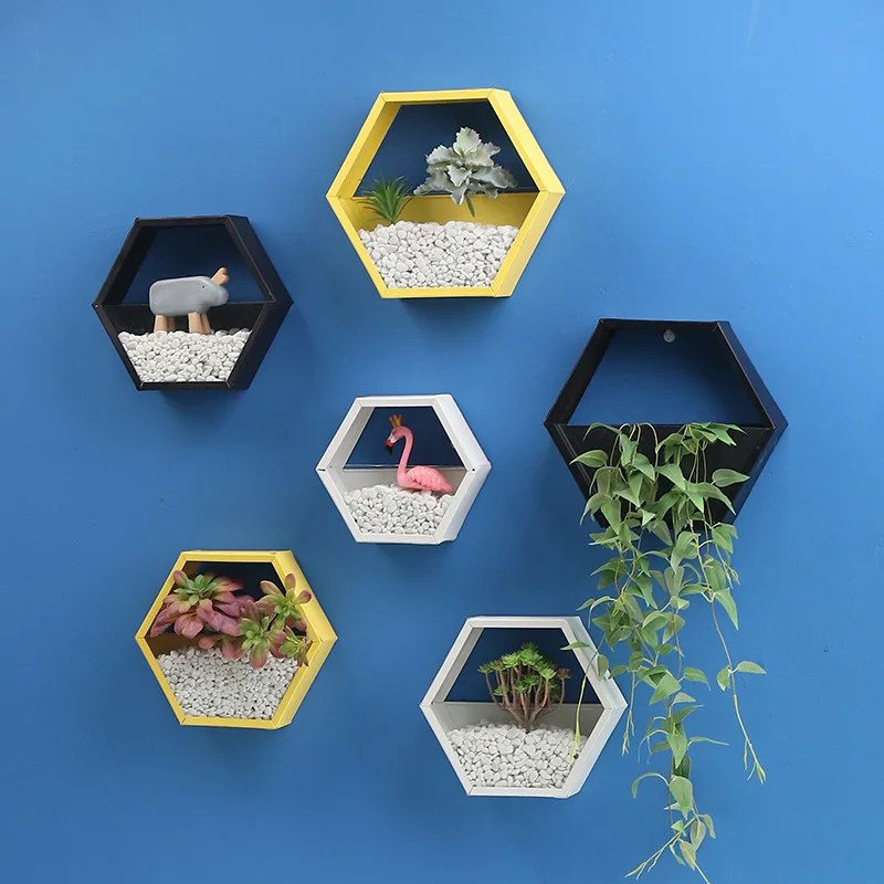 Металлические стеклянные шестигранные держатели для хранения простые