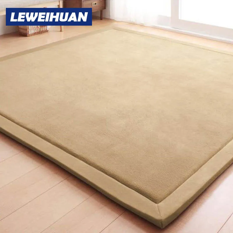 Thick Play Mats Coral Fleece Blanket Carpet Children Baby Crawling Tatami Mats Cushion Mattress For Bedroom Kids Christmas Gifts - Цвет: LWH-1078-8