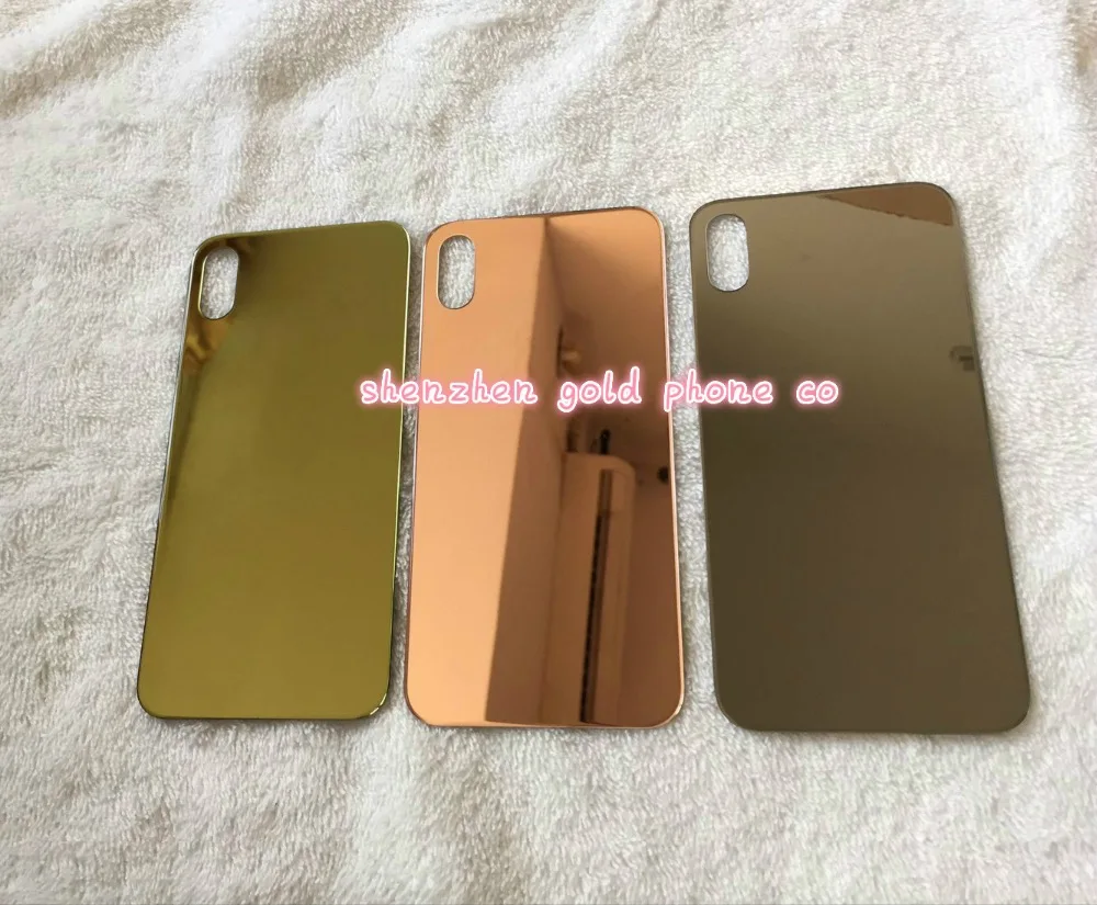 Чехол для iPhone x, крышка для батареи, задняя крышка, стекло, корпус, замена задней панели, 24ct, золото, розовое золото, платина