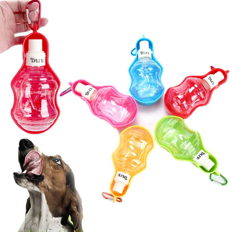 250 мл бутылка воды собака фидер с чашей Пластик Портативный для домашних животных
