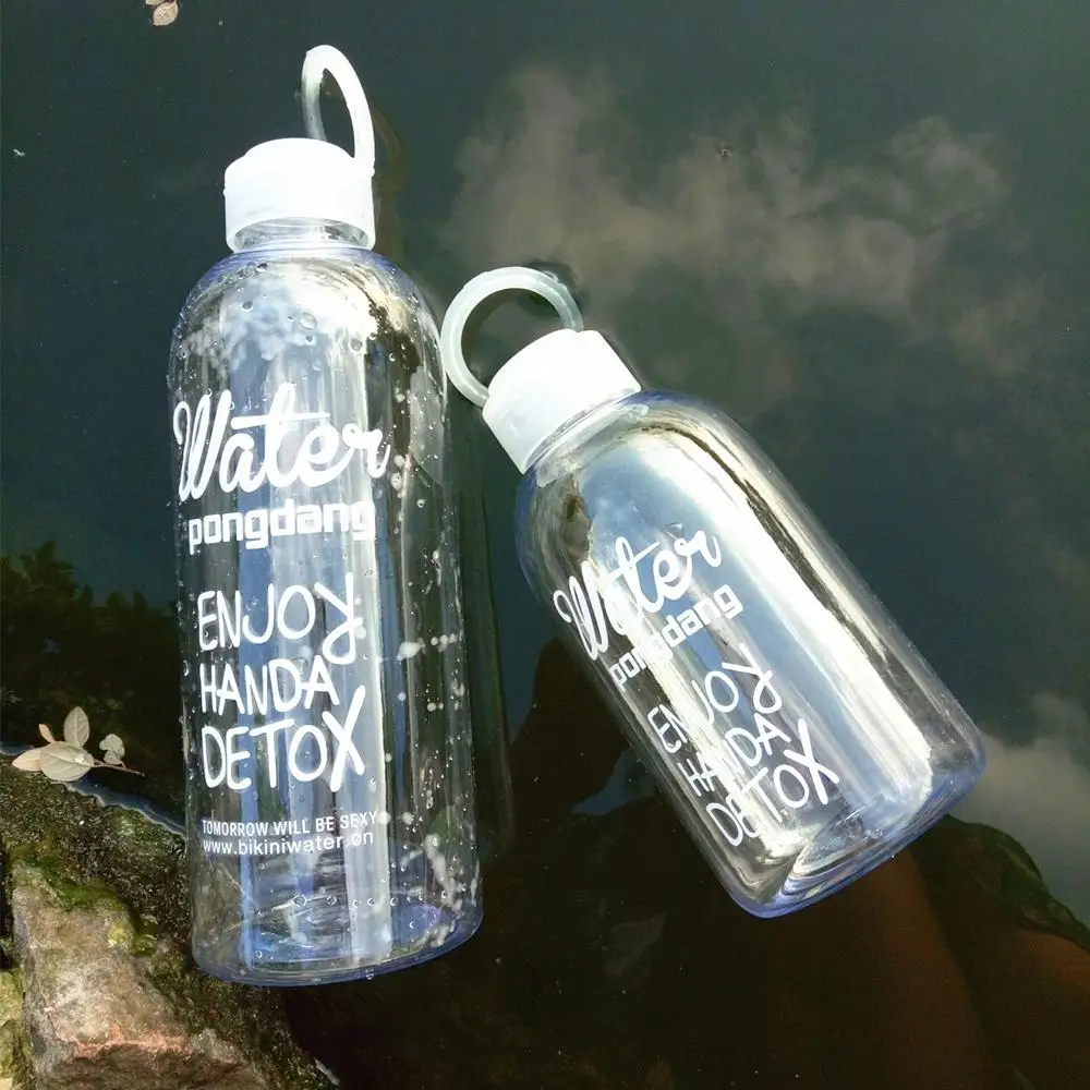 Прозрачная бутылка 500 мл 1000 Спортивная для сока дорожная воды прозрачная