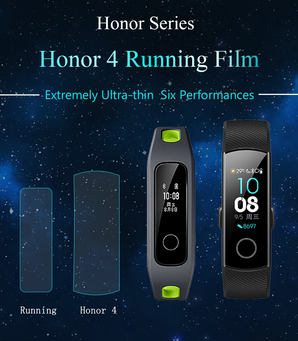 Ультра Защитная пленка HD из ТПУ для Huawei Honor Band 4 защитная на экран 5 браслет бега |