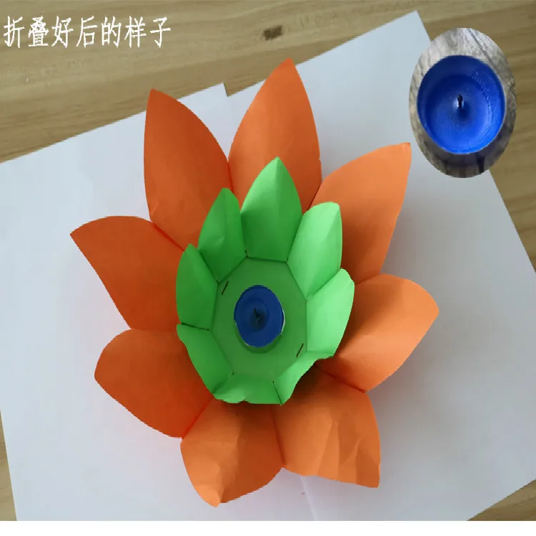 Разноцветная лампа из искусственной бумаги в форме цветка лотоса плавающий