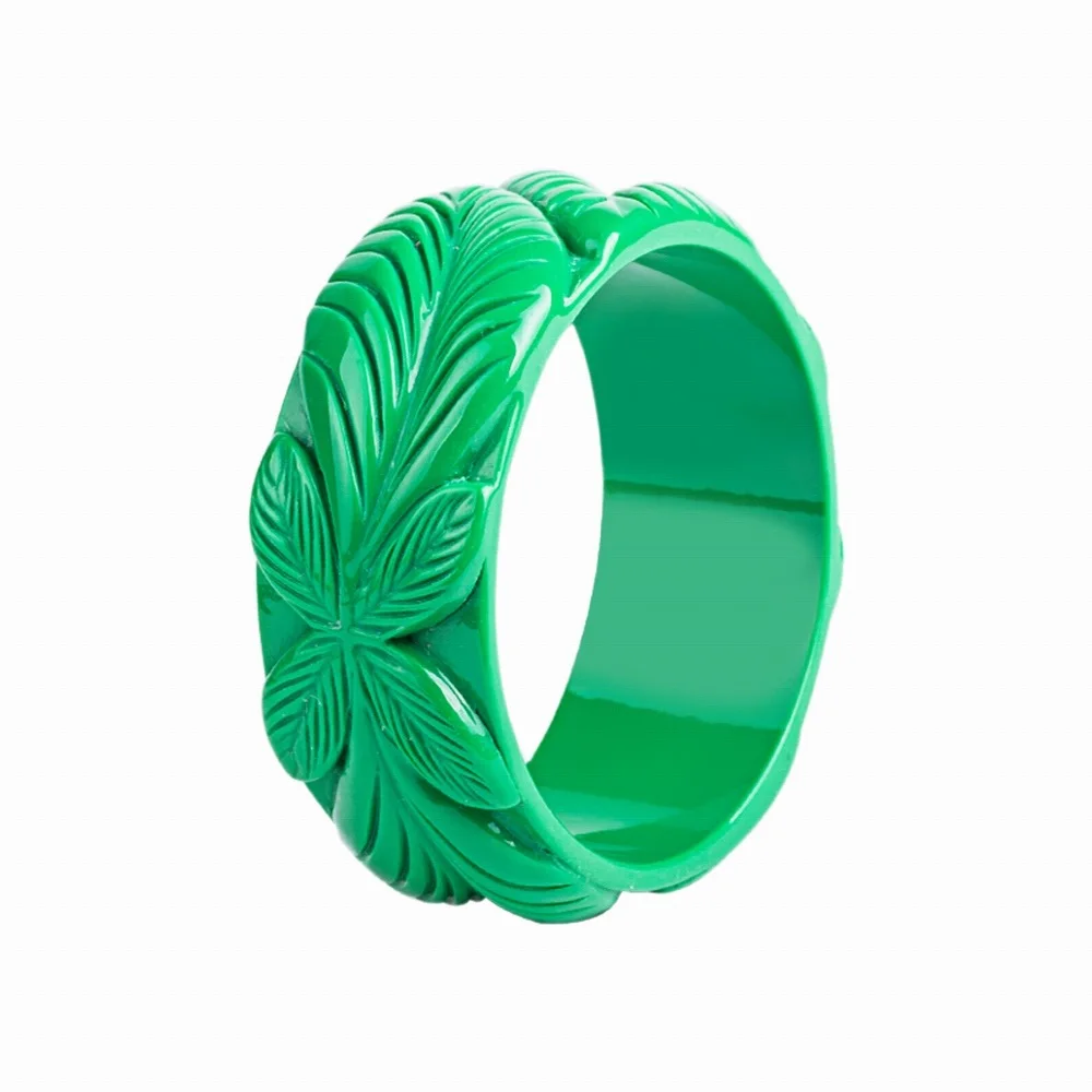 Dark Green GuanLong Прямая поставка резные браслеты и браслеты в виде листьев флоры Новая коллекция полимерная модель ювелирные изделия - Окраска металла: Dark Green