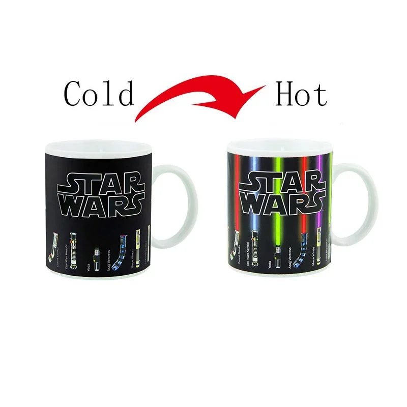 Горячая распродажа чая Кофейная кружка Магическая кружка Чашка Изменение цвета Звездные войны Световой меч Термочувствительная Керамическая Детский подарок.