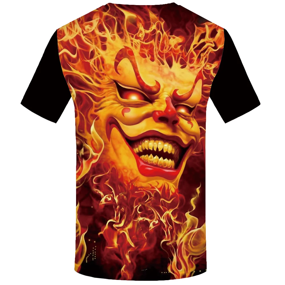 3d футболка череп Для мужчин пламени рубашка принт на военную тематику с Косплэй