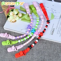 baby pacifier clip chain attache clip dummy pacifiers leash strap beads toy teether holder baby soother chain 35200