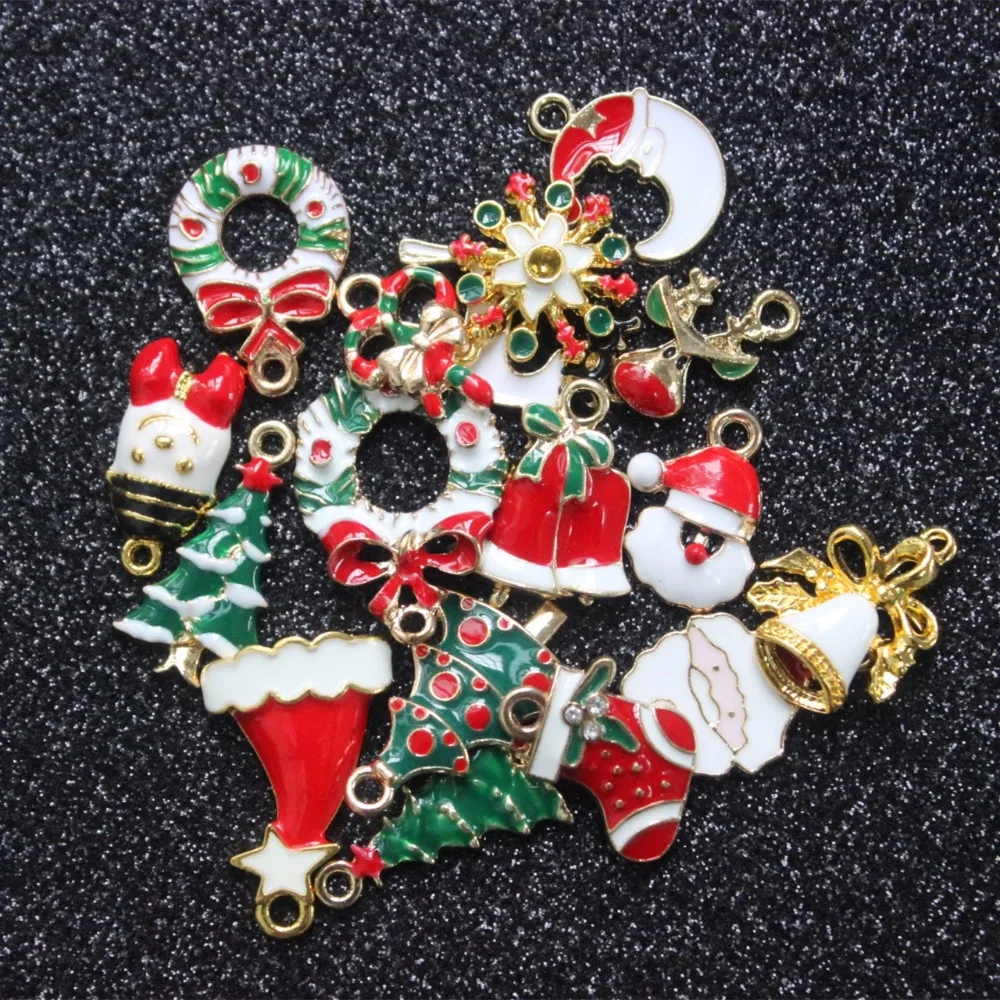 10 шт./лот Золотая подвеска из сплава цинка металлическая цветная эмалированная