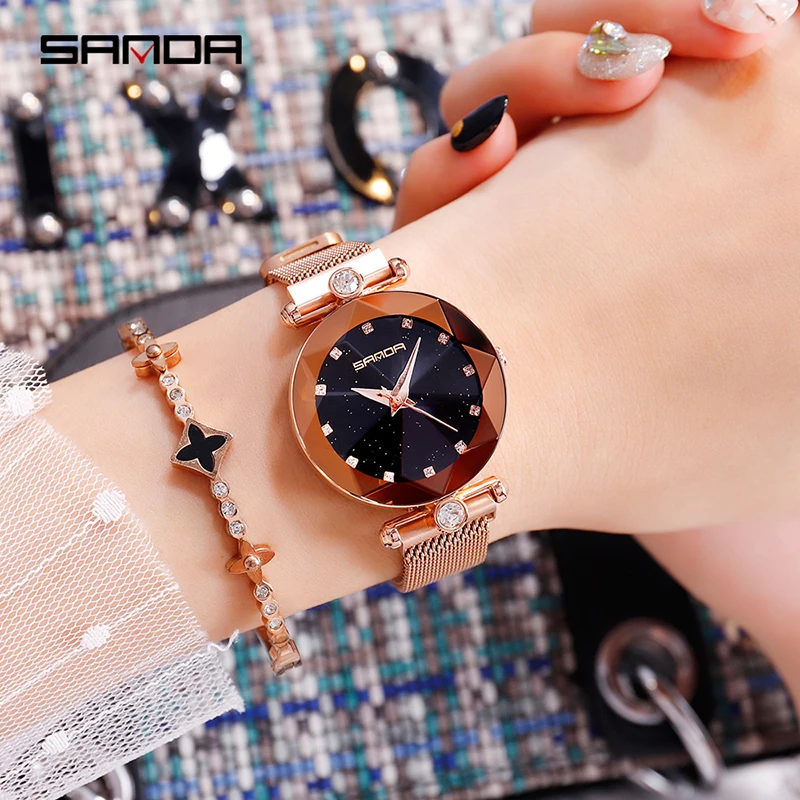 2019 Элитный бренд женские кварцевые часы Женское платье модные розово золотые