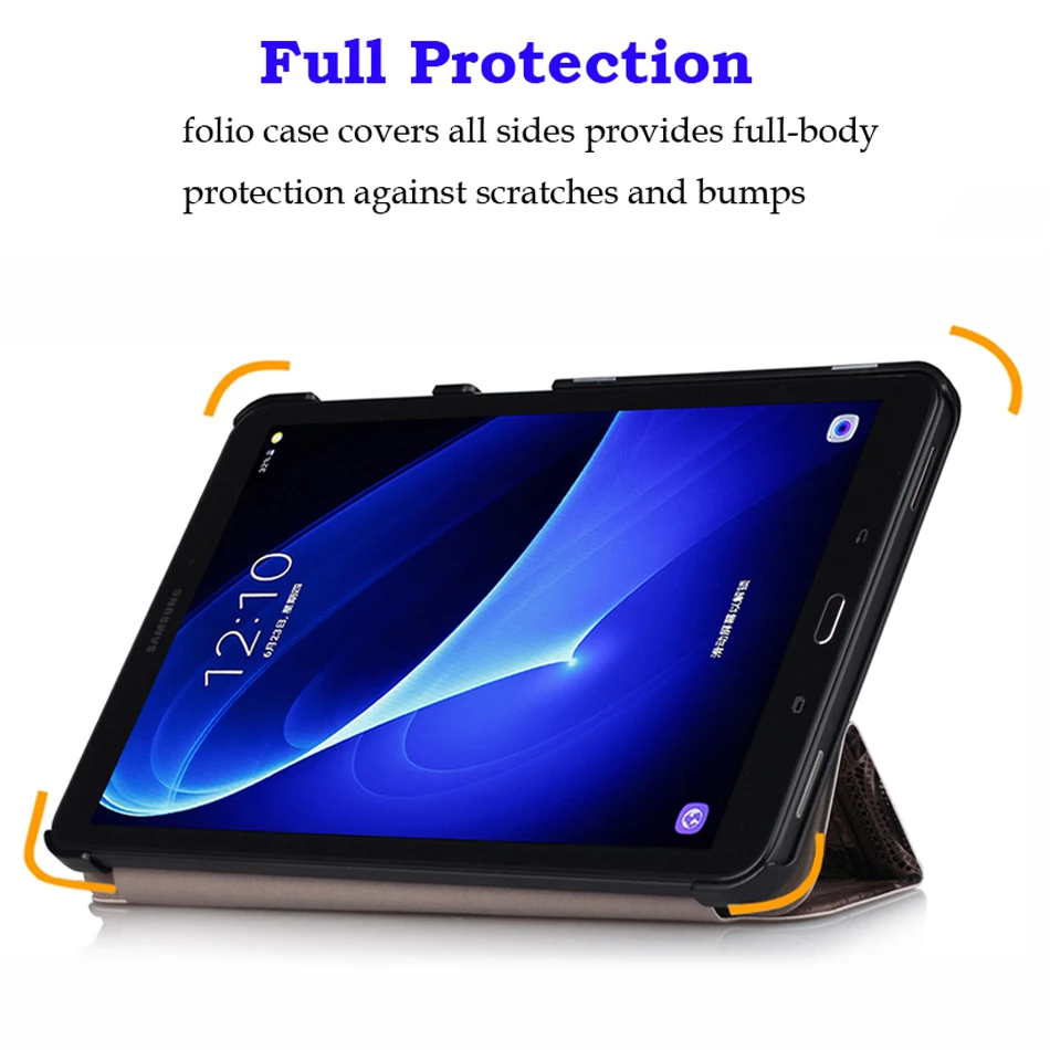 Тонкий магнитный складной чехол для samsung Galaxy Tab A6 10,1 SM-T580 SM-T585, защитный чехол для планшета+ пленка+ стилус