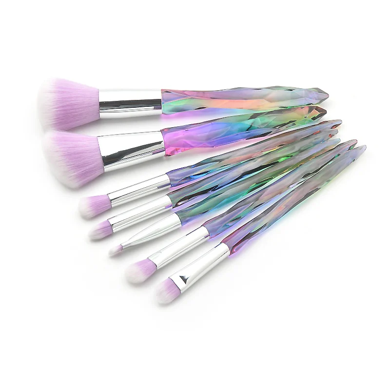 10 шт., блестящие кисти для макияжа с кристаллами, для пудры, тональной основы, теней для век, растушевки, складки бровей, Красочные Мягкие кисти для макияжа, инструменты