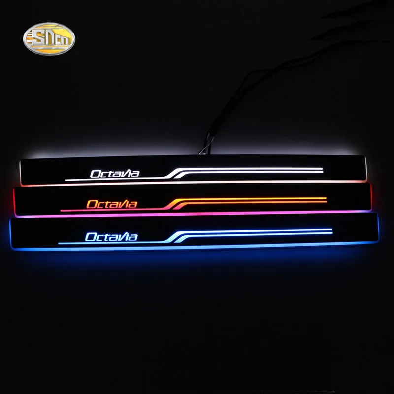SNCN светодиодный дверной порог для Skoda Octavia A5 2010 2013 с движущейся подсветкой|door sill