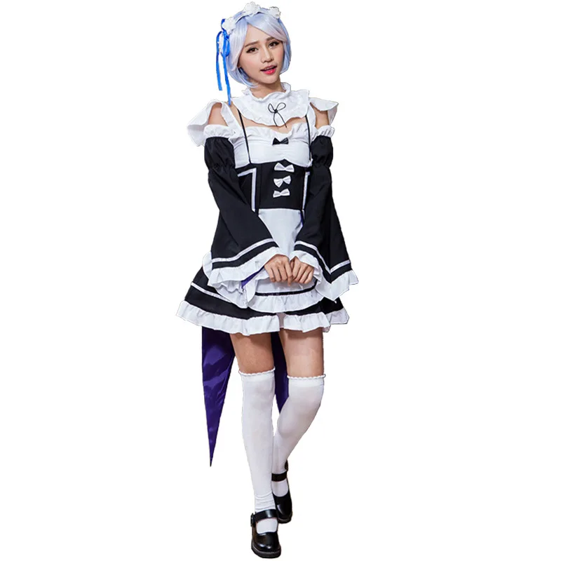 Re Zero Ram Rem, косплей, Re Life In a Different World, от Zero Rem Ram, костюмы для косплея, платье служанки, одежда для родителей и детей