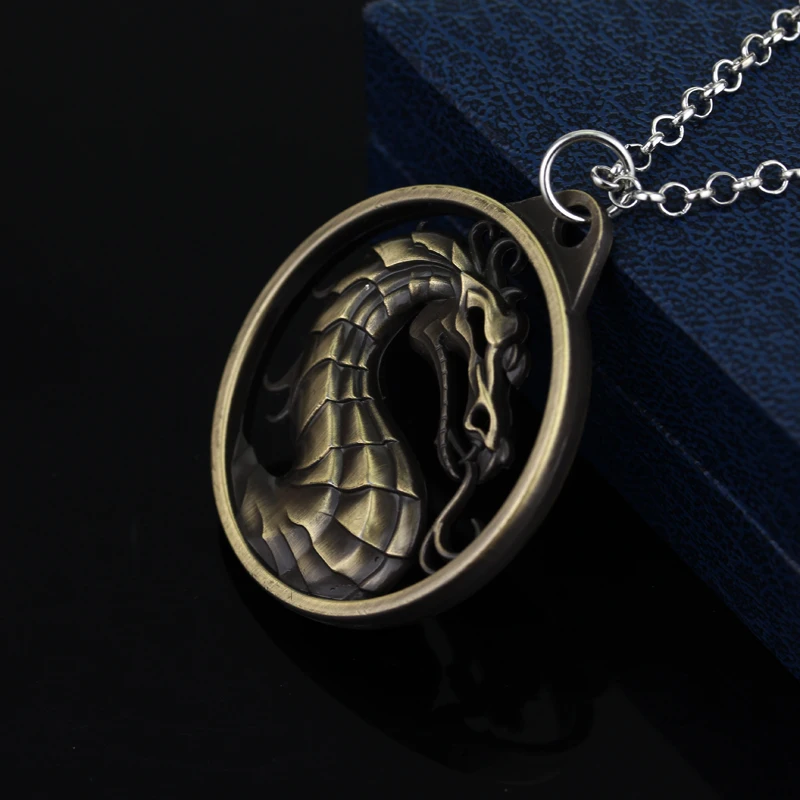 Ювелирные изделия из фильма бойцовские игры Mortal Kombat ожерелье Дракон Джейн Империя винтажный большой кулон для мужчин и женщин Рождественский косплей подарок