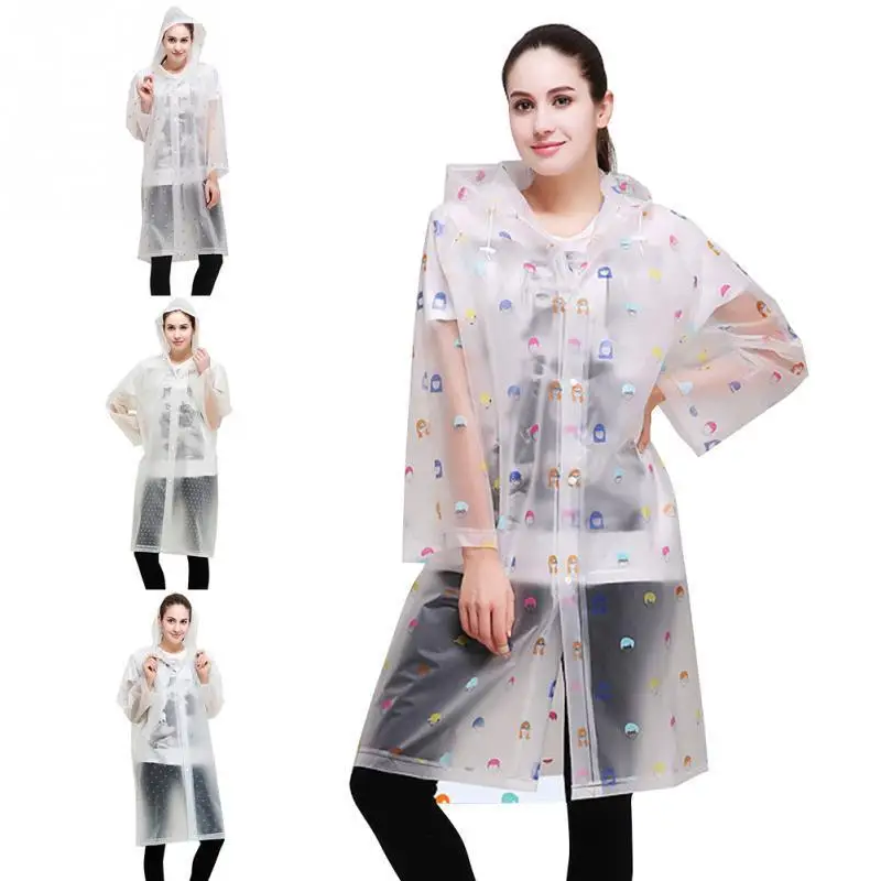 ZT Fashion Women Floral Transparent Plastic Girls Raincoat Travel Waterproof Rainwear Adult Poncho Outdoor Rain Coat JJ-SYYY123- |