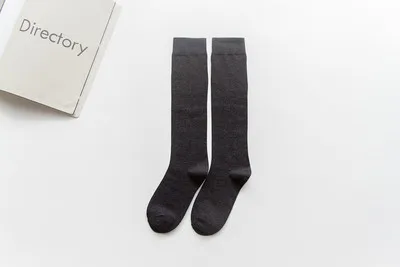 dark grey 4 шт. = 2 пары Хлопковые женские гольфы осень зима женские студенческие повседневные милые свободные длинные чулки Прямая - Цвет: dark grey