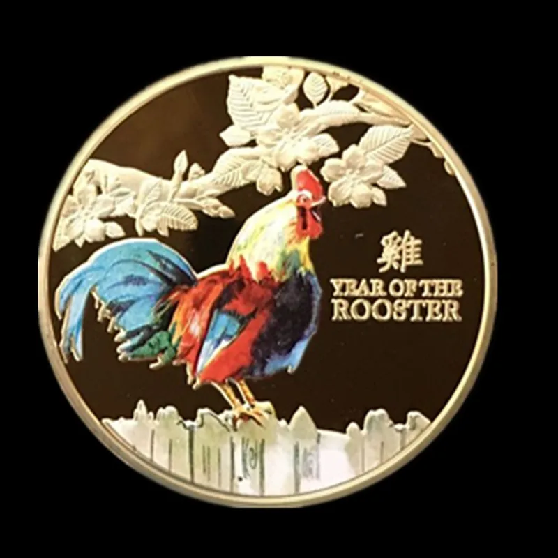Новый петух 20 шт. 2017 лет знак зодиака китайский гороскоп 24 К позолоченный цвет