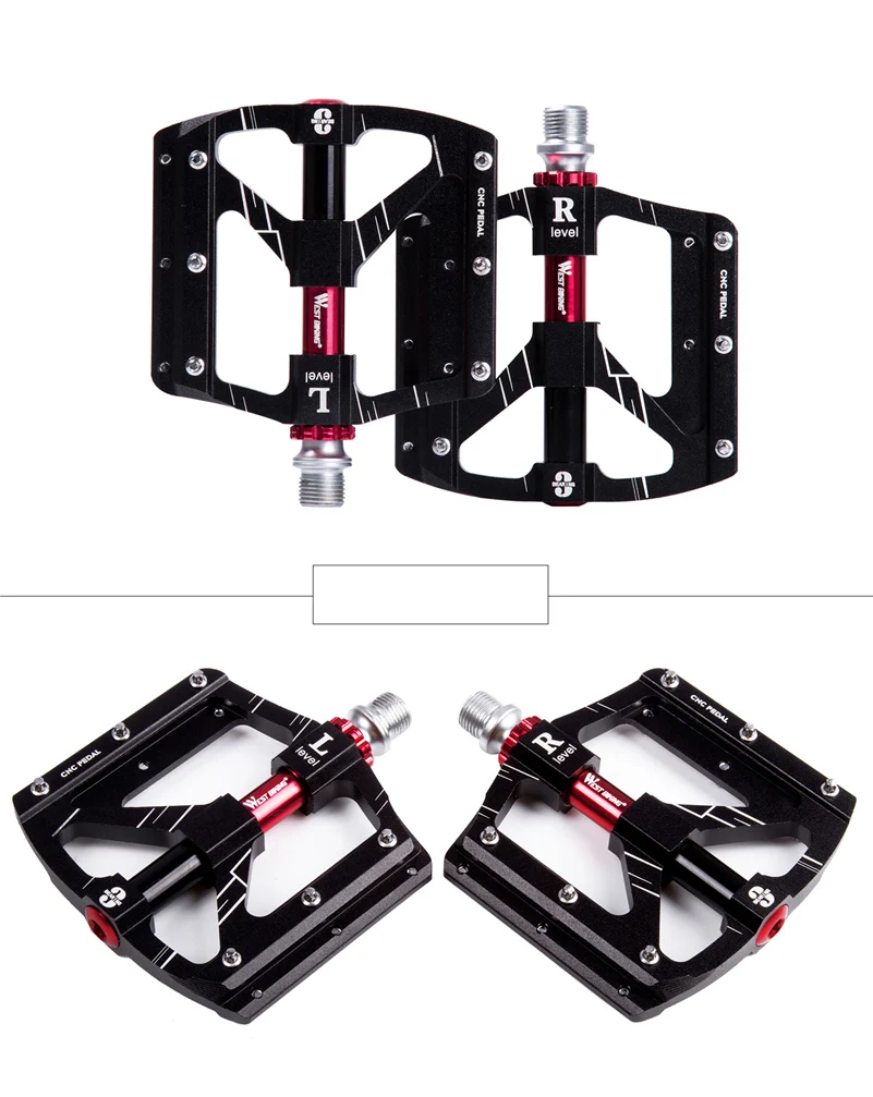 WEST BIKING Ultralight 3 подшипники велосипедные педали с ЧПУ дорожные горный велосипед педали анти-скольжения Велоспорт герметичный Подшипник велосипедные педали