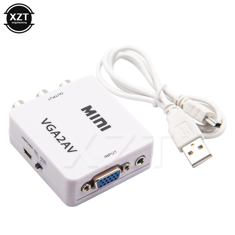 Композитный адаптер 1080P HDMI Mini VGA в RCA AV конвертер с аудио 3 5 мм VGA2AV / CVBS + ПК HDTV