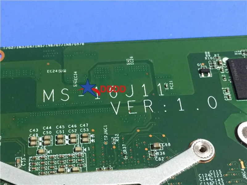 Оригинал для ноутбука MSI MS 16J11 VER: материнская плата 1 0 GE62 с процессором I7 полностью