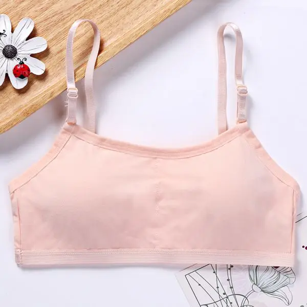 Girl Underwear Puberty Girls Summer Animal Print Seamless Training Bra Teenage Soft Cotton Underwear 8-16T