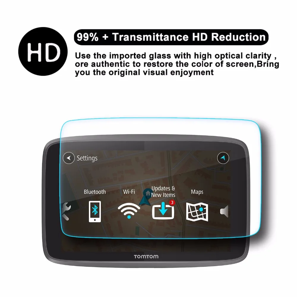 ruiya screen protector for tomtom go 620 6200 6250 6inch gps navigation screen9h hardness tempered glass screen protective film free global shipping