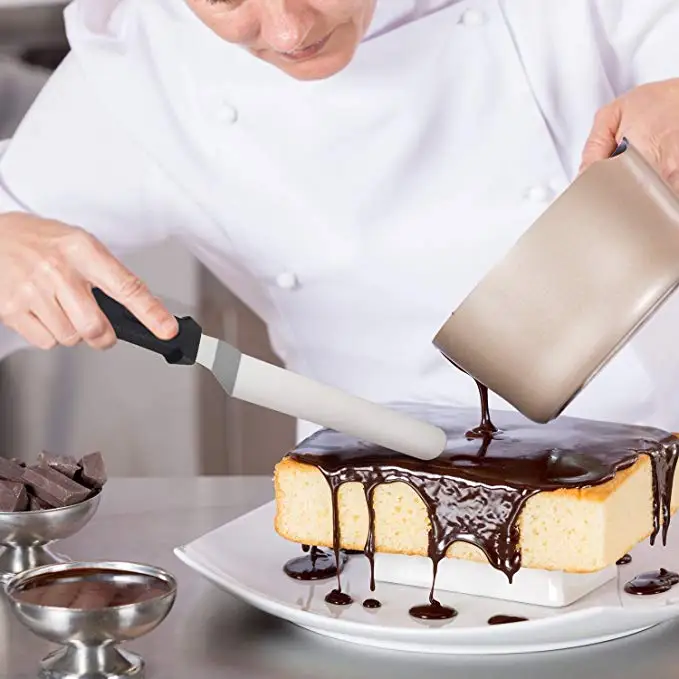 

3-piece Stainless Steel Angled Icing Spatulas Decorating Spatulas1 Set Length 11inches 13inches 15inches