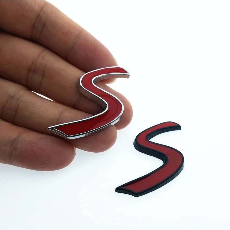 CDIY 3D Chrome Metal Red S Logo Car Emblem Sticker for BMW Mini Cooper Tail Decoration Styling Decals Exterior Accessories | Автомобили и