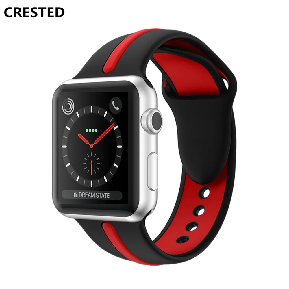 Хохлатый спортивный ремешок для apple watch 42 мм/38 мм iwatch серии 3 2 1 резиновый браслет