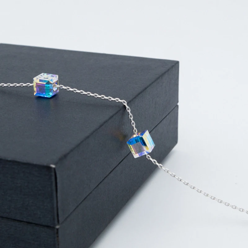 Женский ювелирный комплект из колье и браслета с кристаллами Swarovski|Ювелирные